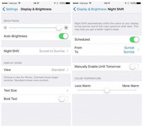 Cách sử dụng tính năng Night Shift trên iOS 9.3 ảnh 1