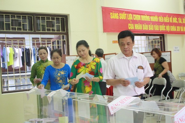 Chùm ảnh: Cử tri Hà Nội nô nức đi bầu cử ảnh 5