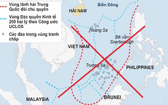 Đường lưỡi bò ngang ngược do Trung Quốc tự vẽ ra ở Biển Đông bị thế giới đả phá và lên án