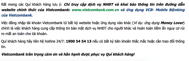 Tranh cãi xung quanh cảnh báo bảo mật của Vietcombank ảnh 1