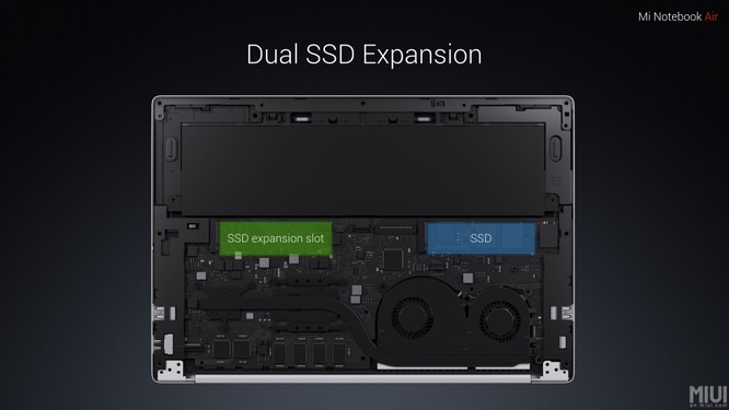 Mi Notebook Air có hỗ trợ khe cắm nâng cấp ổ cứng cho thiết bị