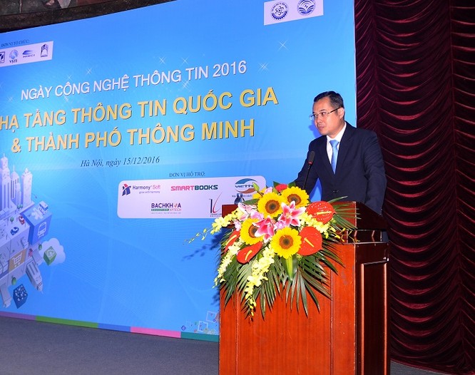 Thứ trưởng Bộ KH&CN Phạm Đại Dương phát biểu tại sự kiện Ngày CNTT 2016.