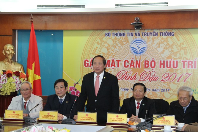 Bộ trưởng Trương Minh Tuấn phát biểu tại buổi gặp mặt cán bộ hưu trí Xuân Đinh Dậu 2017