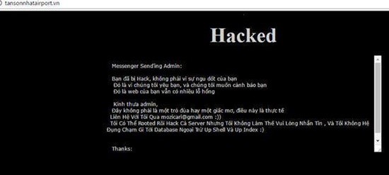 Hacker “cảnh báo” nhiều lỗ hổng website sân bay Tân Sơn Nhất ảnh 1