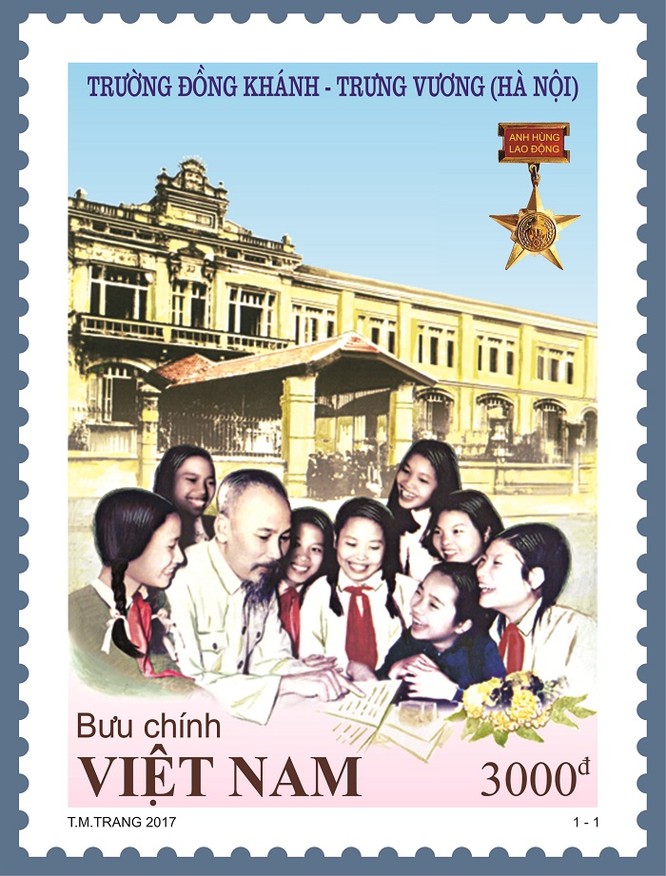 Chủ tịch Quốc hội thực hiện nghi thức phát hành đặc biệt bộ tem “Trường Đồng Khánh - Trưng Vương (Hà Nội)” ảnh 1