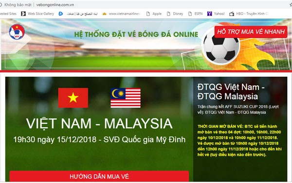 Website bán vé trận Việt Nam vs Malaysia liên tục “ngất”, VFF lên tiếng cảnh báo vé giả ảnh 2