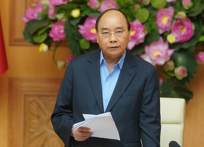 Thủ tướng Nguyễn Xuân Phúc phát biểu tại cuộc họp - Ảnh: VGP