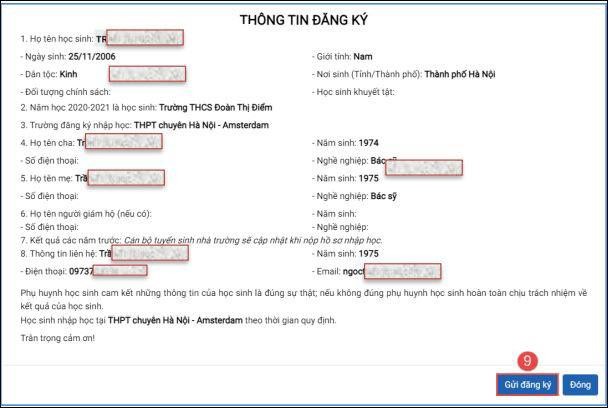 8 bước xác nhận nhập học trực tuyến vào lớp 10 THPT công lập tại Hà Nội ảnh 6