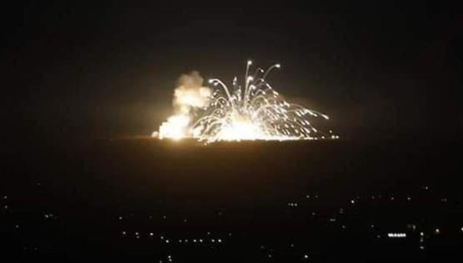 Một vụ không kích mà IAF thực hiện nhằm vào ngoại ô thủ đô Damascus (Ảnh: Getty)
