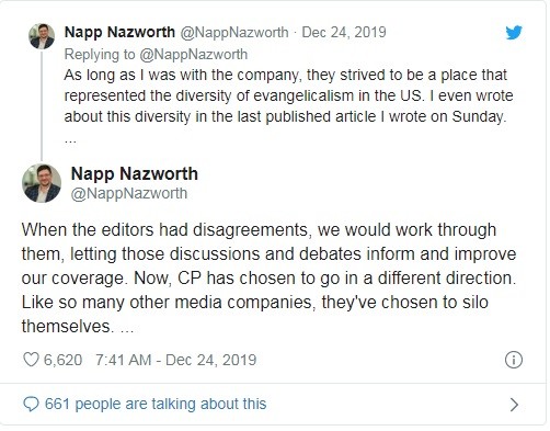 Ông Nazworth giải thích về nguyên nhân nghỉ việc trên Twitter (Ảnh: Twitter)