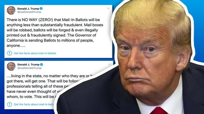 Các đoạn tweet của ông Trump Twitter dán nhãn cảnh báo nội dung (Ảnh: BBC)