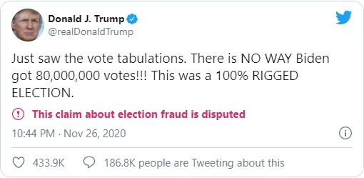 TT Trump tung loạt tweet mới chỉ trích "bầu cử gian lận 100%" ảnh 1