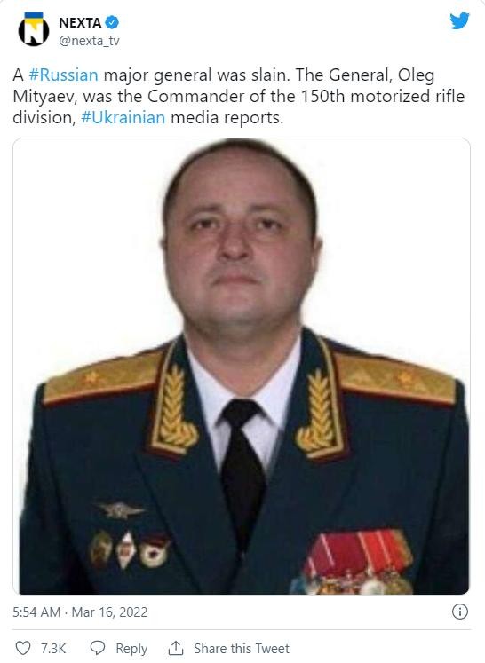 Ukraine tuyên bố 40% đơn vị của Nga bị tiêu diệt, vị tướng thứ 4 hy sinh ảnh 1