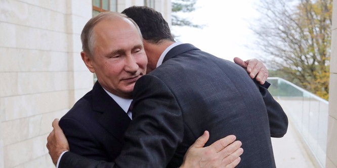 Tổng thống Nga Putin và tổng thống Syria Bashar al-Assad.