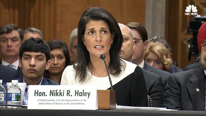 Trong cuộc họp tại Liên Hợp Quốc, bà Nikki Haley đại sứ Mỹ đã đe dọa sẽ có hành động quân sự tại Syria.