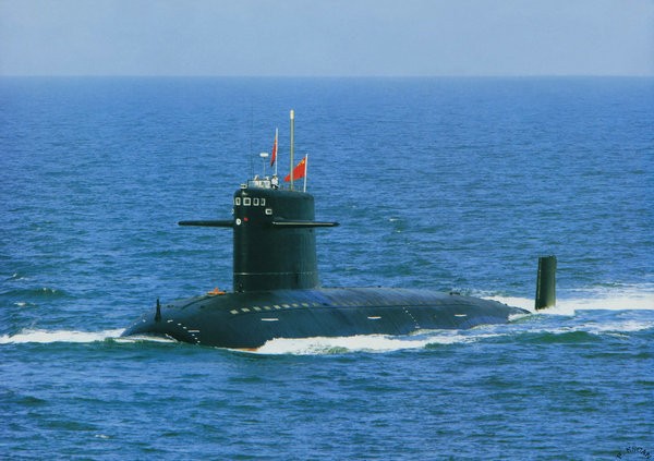 Tàu ngầm hạt nhân tấn công Trung Quốc. Nguồn ảnh: Thời báo Hoàn Cầu, Trung Quốc.