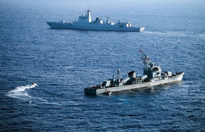 Trung Quốc tiến hành tập trận tại Biển Đông tháng 5/2016 (Nguồn: AFP)