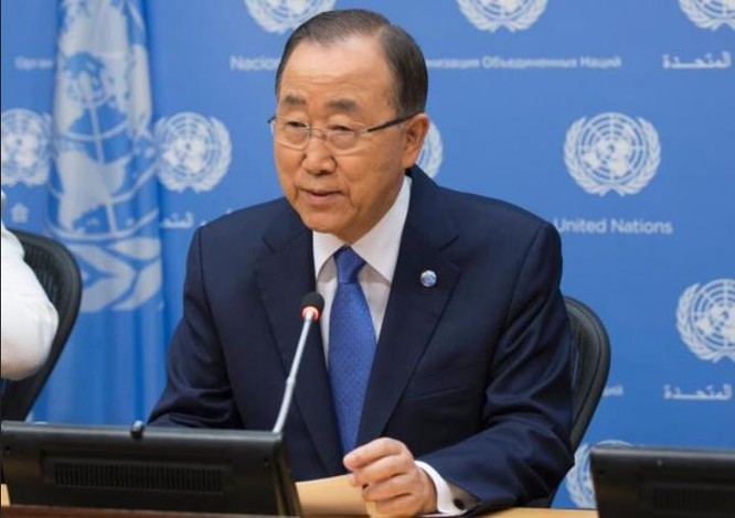 Tổng thư ký Liên hợp quốc Ban Ki-moon. Ảnh: Bành Bái, Trung Quốc.