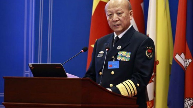 Tư lệnh Hải quân Trung Quốc, Đô đốc Ngô Thắng Lợi. Ảnh: Reuters
