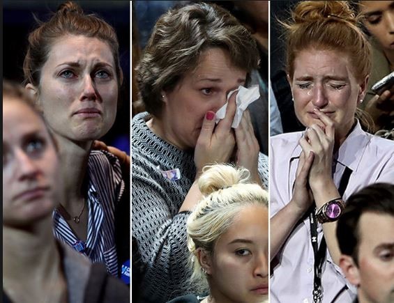 Những người ủng hộ bà Clinton đã bật khóc.