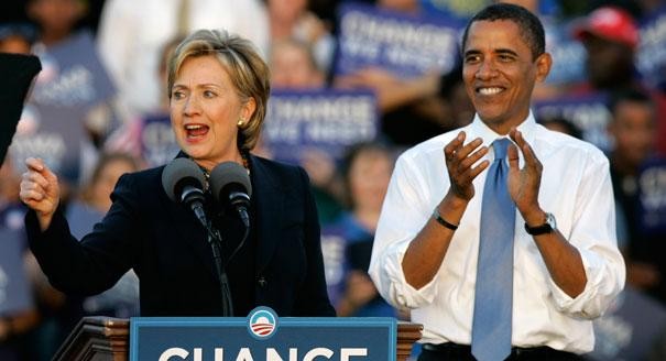 Bà Hillary Clinton và ông Obama (ảnh tư liệu minh họa)