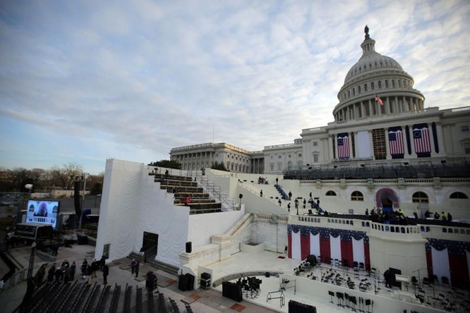 Đồi Capitol trong buổi diễn tập cho lễ nhậm chức chính thức của Tổng thống đắc cử Donald Trump ở Washington.