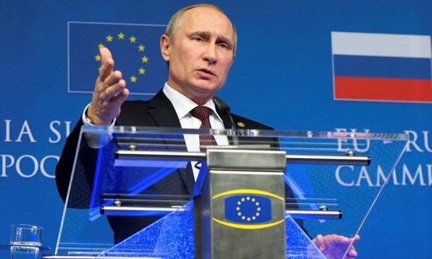 Tổng thống Nga Putin tại một hội nghị của EU.