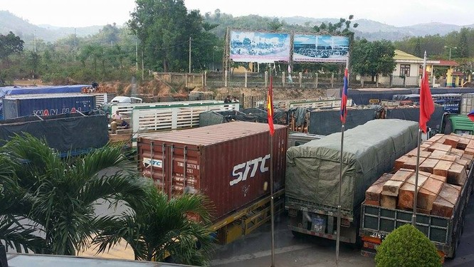 Hàng trăm xe gỗ ùn ứ ở Cửa khẩu Quốc tế Lao Bảo ảnh 10