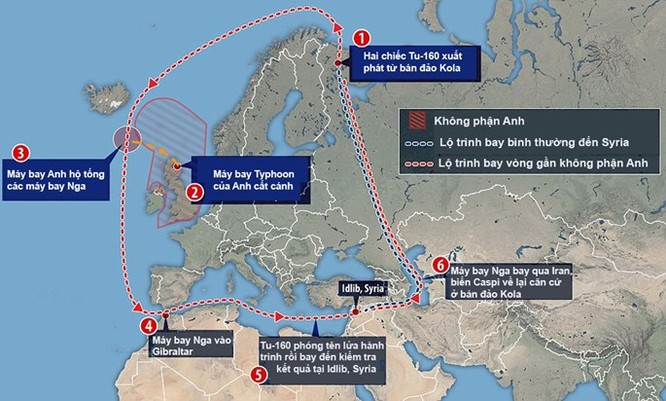 Máy bay ném bom chiến lược Nga đã bay... vòng quanh châu Âu để tấn công IS tại Syria ảnh 2