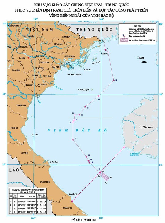 Việt - Trung kết thúc khảo sát chung khu vực thỏa thuận cửa Vịnh Bắc Bộ ảnh 1