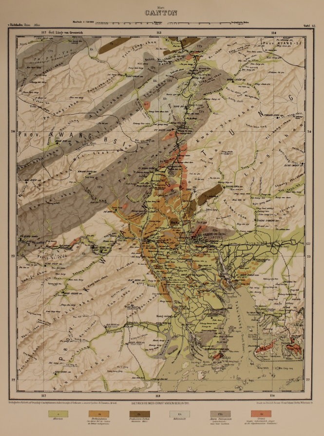 Bản đồ Canton (Quảng Đông) trong tập II bộ “Atlas von China” không vẽ đảo Hải Nam - Ảnh: T.Đ.A.S.