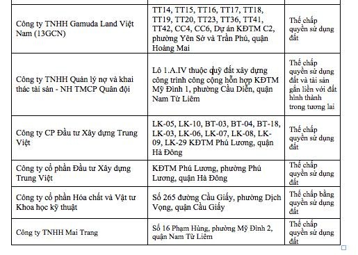 Hàng loạt ông lớn BĐS Hà Nội có tên trong danh sách "cắm" dự án tại ngân hàng ảnh 2