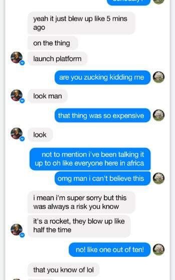 Hé lộ đoạn tin nhắn giữa Elon Musk và Mark Zuckerberg 5 phút sau vụ nổ SpaceX ảnh 2