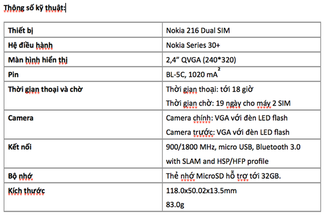 Nokia 216 kèm MicroSD 8GB lên kệ Việt giá 820 nghìn ảnh 2