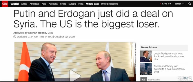 Nga và Thổ Nhĩ Kỳ ký thỏa thuận về Syria, Mỹ ngậm đắng nuốt cay ảnh 3