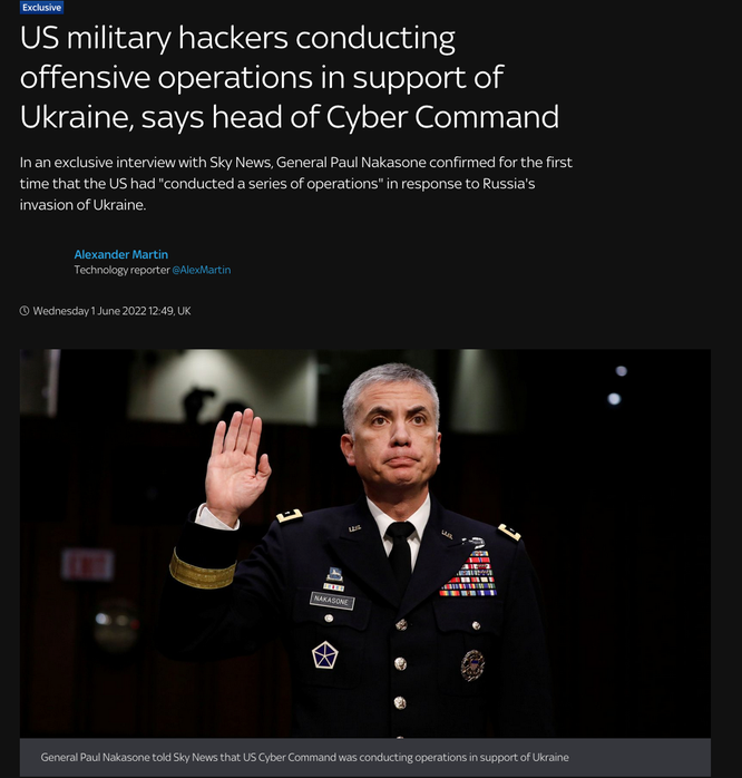 Cục trưởng An ninh Quốc gia Mỹ thừa nhận tin tặc quân đội Mỹ hỗ trợ Ukraine tấn công mạng ảnh 1