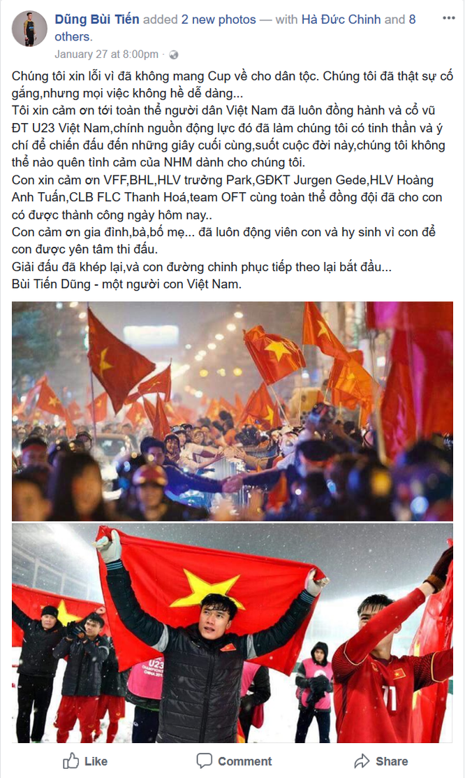 Tuyển thủ U23 Việt Nam chia sẻ gì trên "Phây" sau trận chung kết ảnh 5