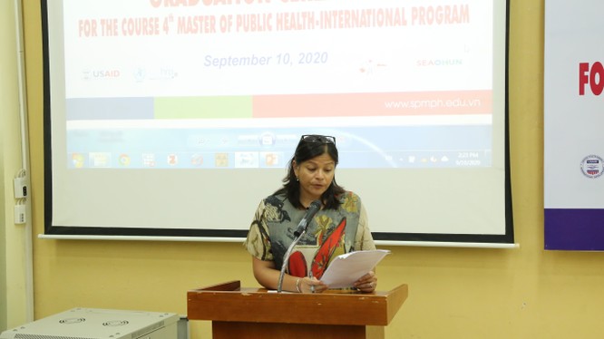 Bà Ritu Singh – Trưởng Văn phòng đại diện của USAID ở Việt Nam tự hào vì đã cùng Trường ĐHYHN đào tạo nguồn nhân lực chất lượng cao cho nhiều nước
