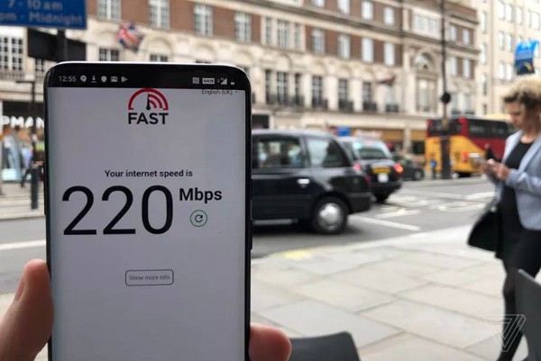 Tốc độ trung bình của kết nối 5G tại Anh. 