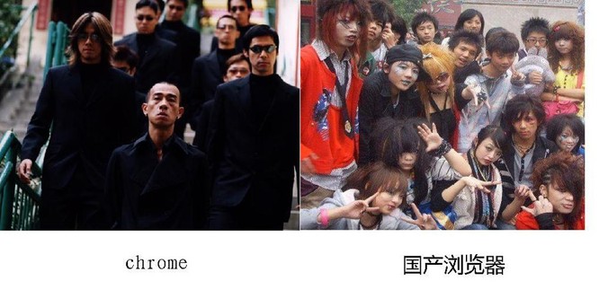 Một meme so sánh Chrome và các trình duyệt khác tại Trung Quốc.