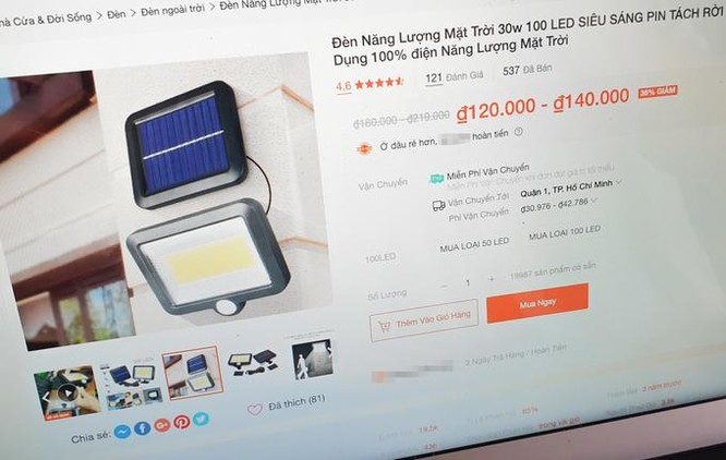 Cú lừa khi mua đèn năng lượng mặt trời giá siêu rẻ ảnh 1