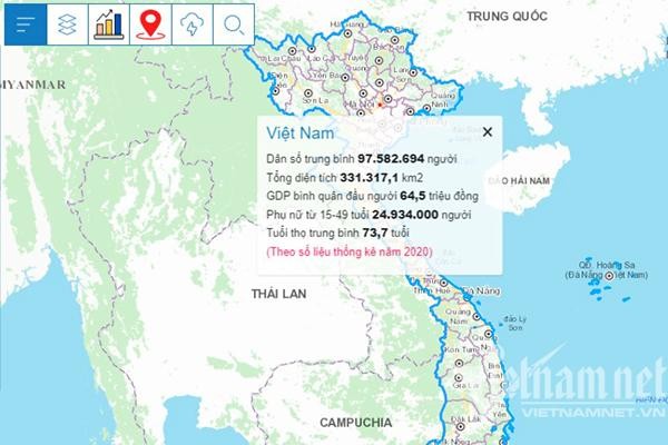Số hóa bản đồ Việt Nam với các dữ liệu thống kê về dân số, xã hội ảnh 2