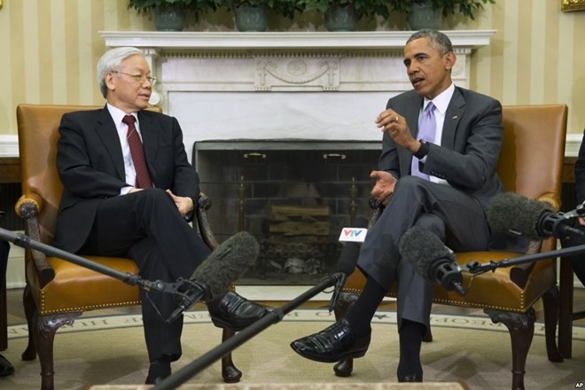 45 phút lịch sử giữa Tổng Bí thư Nguyễn Phú Trọng và Tổng thống Obama ở phòng Bầu Dục ảnh 1