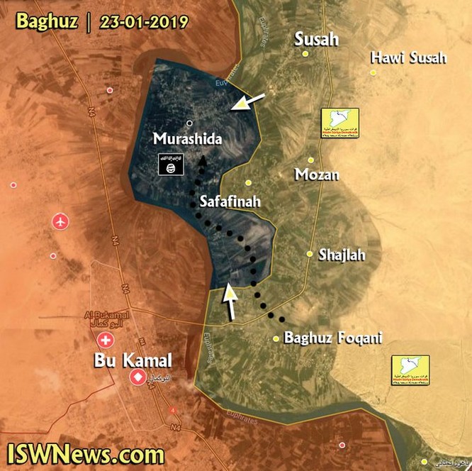 Lực lượng liên minh Ả rập – Kurd tấn công thị trấn cuối cùng trên bờ đông Euphrates ảnh 1