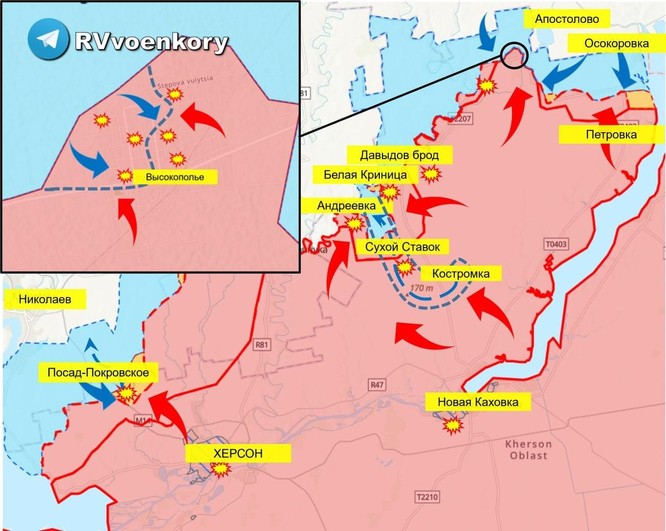 Truyền thông Nga: Giao chiến diễn ra ác liệt, quân Ukraine cố giữ một số địa bàn ở Kherson ảnh 1