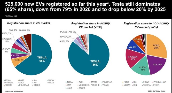 Tesla đang mất dần quyền lực thống trị thị trường ô tô điện Mỹ ảnh 1