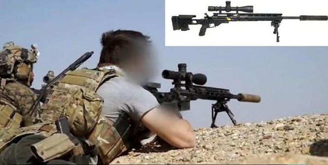 Người trong ảnh được cho là lính đặc nhiệm nước ngoài sử dụng súng ngắm M2010 ESR mới của Mỹ. Ảnh: Tin tức Tham khảo, Trung Quốc.