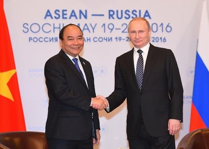 Chiều ngày 19/5/2016 (giờ địa phương), tại thành phố Sochi, Nga, Thủ tướng Nguyễn Xuân Phúc hội kiến với Tổng thống Nga Vladimir Putin. Ảnh: VGP