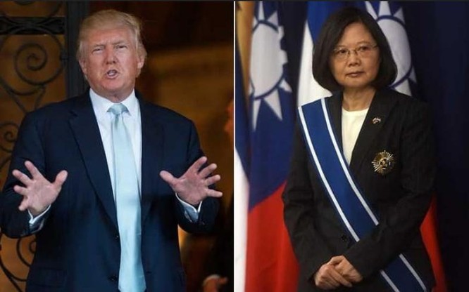 Tân Tổng thống Mỹ Donald Trump và nhà lãnh đạo Đài Loan Thái Anh Văn. Ảnh: The Telegraph