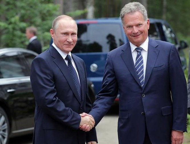 Tổng thống Nga Vladimir Putin thăm Phần Lan. Ảnh: Tân Hoa xã.